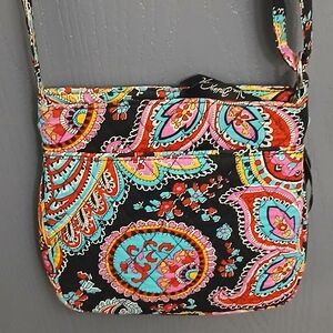 Vera Bradley Paisley Quilted Crossbody Bag Colorful Floral Adjustable Strap